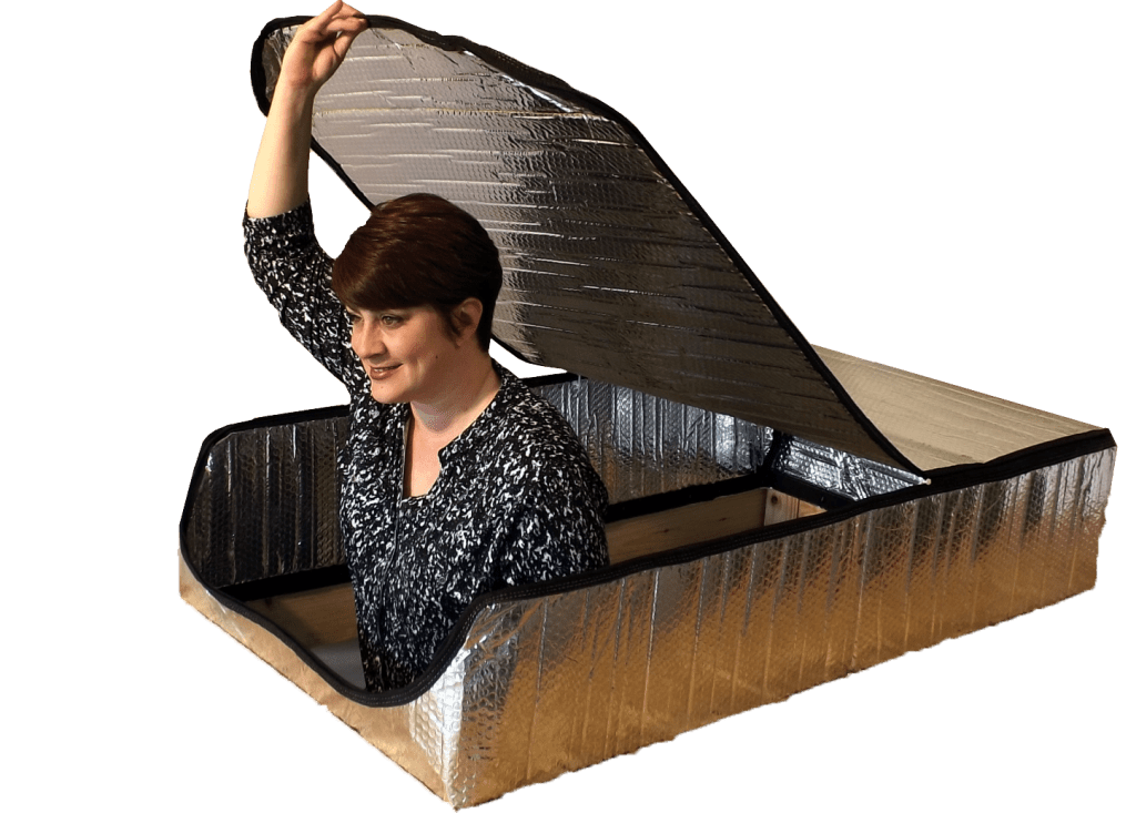 Attic stairway insulation product in use